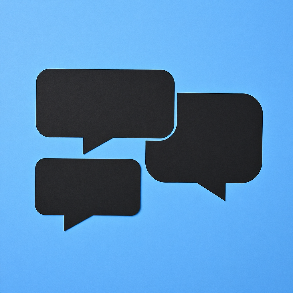 Blue and black abstract composition suggesting a social media rebrand debate